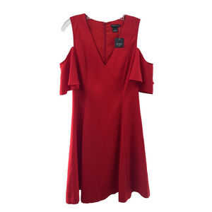 Club Monaco Women's A-Line Lined V-Neck Red Dress Size 2 NWT